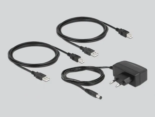 Delock USB-Switch 11494 - Anzahl Eingänge: 4 × - Steckertyp Seite A: USB-B Buchse - Anzahl Ausgänge: 4 × - Steckertyp Seite B: USB-A Buchse - Material: Kunststoff - Bedienungsart: Tasten