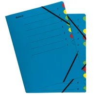 Biella Ordnungsmappe A4 mit 12 Fächer, Blau - Typ: Ordnungsmappe - Ausstattung: Register - Gummiband - Detailfarbe: Blau - Material: Karton
