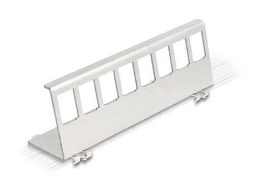 Delock Hutschienenhalter Keystone Metall 8 Port - Typ: DIN-Schienenhalterung - Halterung - Detailfarbe: Silber