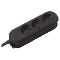 Bachmann Steckdosenleiste SMART 3-fach, schwarz 1,5m, ohne Schalter