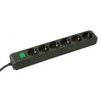 Brennenstuhl ECO-Line 6fach schwarz 1,5m +Schalter