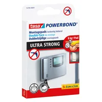 tesa Tabs Powerbond Ultra Strong doppelseitige Klebepads - Breite: 60 mm - Länge: 0.02 m - Verpackungseinheit: 1 Stück - Detailfarbe: Weiss - Klebehaftung: Extra stark - Art: Doppelseitiges Klebeband