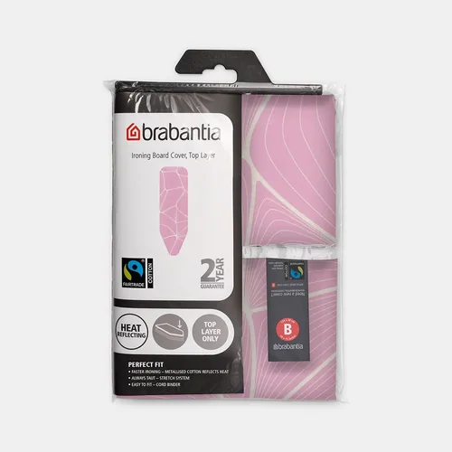 Brabantia Bügelbrettbezug B mit 2 mm Schaumstoff 124 x 38 cm, Pink - Bügelbrettbezug: Baumwolle (CO) - Zubehörtyp: Bügelbrettbezug - Detailfarbe: Pink - Breite max.: 38 cm - Material: Baumwolle - Länge max.: 124 cm