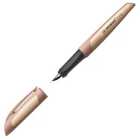 STABILO Füllfederhalter Flow Monochrom Hellbraun - Strichstärke: 0.5 mm - Medium (M) - Set: Nein - Bedienungsseite Stift: Universal - Ergnonomisch Schreiben: Ja - Anwender: Erwachsene - Heimanwender - Schüler - Studenten - Schriftfarbe: Blau