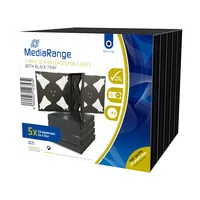 MediaRange CD-Leerhülle für 6 Dics 22mm schwarzes Tray 5pcs