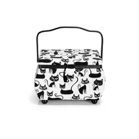 Prym Aufbewahrungskiste Cats Schwarz/Weiss, M - Materialtyp: Kunststoff - Material: Baumwolle (CO) - Metall - Kunststoff - Detailfarbe: Weiss - Schwarz - Produkttyp: Aufbewahrungskiste
