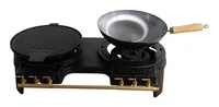 Hot Wok Double 2 x 10 kW mit Flachbrennern, ohne Set - Tiefe: 0 cm - Breite: 0 cm - Detailfarbe: Schwarz - Anzahl Brenner: 2 × - Integriertes Thermometer: Keine Angaben - Höhe: 0 cm