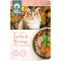 Pure Nature Nassfutter Lachs&Shrimps, 80 g - Tierbedürfnis: Kein besonderes Bedürfnis - Geschmacksrichtung: Fisch - Zertifikate: Keine Zertifizierung - Fleischsorte: Lachs - Packungsgrösse: 80 g - Futtereigenschaft: Getreidefrei - Hoher Fleischanteil - Oh