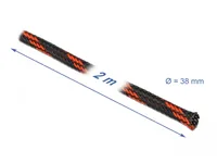 Delock Kabelschlauch dehnbar, 2 m x 38 mm Rot Schwarz - Detailfarbe: Rot - Schwarz - Breite: 38 mm - Länge: 2 m - Produkttyp: Kabelschlauch - Ausstattung Kabelmanagement: Zuschneidbar - Wiederverwendbar - Elastisch - Verpackungseinheit: 1 Stück