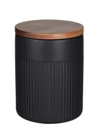 Wenko Vorratsdose Refia 1.1 l, Braun/Schwarz - Produkttyp: Vorratsdose - Materialtyp: Keramik - Material: Holz - Keramik - Detailfarbe: Braun - Schwarz - Set: Nein - Verpackungseinheit: 1 Stück
