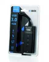 iBox IUH3FB interface hub 5000 Mbit/s Black
