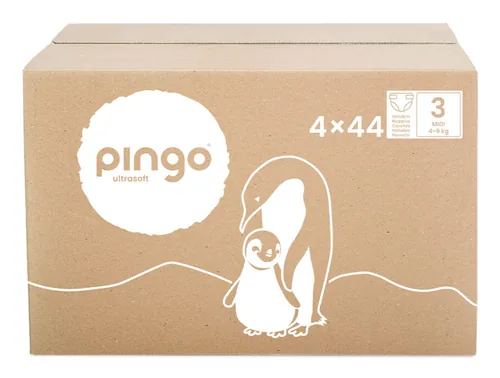Pingo Ökowindeln Grösse 3, Midi - Packungsgrösse: 176 Stück - Packungsart: Mehrfachpackung - Produkttyp: Normale Windeln - Detailfarbe: Weiss - Grösse Windeln: 3 - Waschbar: Nein