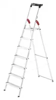 Hailo Bockleiter L60, Alu, mit Arbeitsschale 7 Stufen - Anzahl Stufen: 7 × - Belastbarkeit: 150 kg - Höhe: 230 cm - Produkttyp: Bockleiter