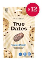 True Gum True Dates – Keksteig 100g - Produkttyp: Datteln - Nährwertangabe pro: 100 g - Energiegehalt (in kj): 1414 KJ - Energiegehalt (in kcal): 334 Kcal - Fett: 3 g - Gesättigte Fettsäuren: 1.4 g