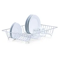 Zeller Present Geschirrabtropfständer, Metall verchromt Silber - Tiefe: 48 cm - Breite: 32 cm - Detailfarbe: Silber - Geschirrhalterung: Tellerhalterung - Höhe: 9.5 cm - Produkttyp: Abtropfgestell