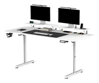 Ultradesk Gaming Tisch Highlander XXL Weiss - Beleuchtung: Nein - Höhenverstellbar: Ja - Detailfarbe: Weiss - Material: Carbon - Holz - Metall