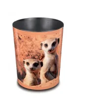 Läufer Papierkorb Erdmännchen, 13 l - Fassungsvermögen: 13 l - Höhe: 30 cm - Anzahl Behälter: 1 - Material: Kunststoff - Detailfarbe: Mehrfarbig - Form: Rund