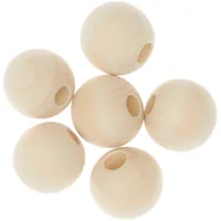 Rico Design 500213 beads Round bead Wood Natural 6 pc(s)