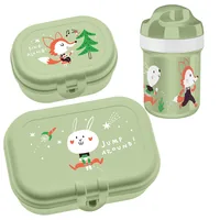 Koziol Lunchboxset HOP ON TO GO pistachio - Materialtyp: Biokunststoff - Unterteilungsmöglichkeit: Ja - Material: Biozirkulärer Kunststoff - Set: Ja - Motiv: Tiere - Anwender: Kinder