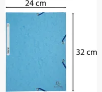 Exacompta Gummibandmappe A4 Türkis, 250 Blatt - Typ: Gummibandmappe - Ausstattung: Gummiband - Detailfarbe: Türkis - Material: Karton