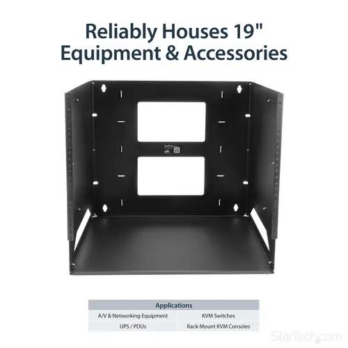 8U WALL-MOUNT RACK WITH SHELF .