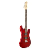 MAX E-Gitarre GigKit Quilted Style Rot - Gitarrenkoffer / Gigbag: Gigbag - Hals: Linde - Tonabnehmerbestückung: HH - Gitarrensteg: Tremolo - Leistung AMP: 0 W - Set: Ja