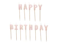 Partydeco Kerze Happy Birthday, Rosa, H 2.5 cm, 13 Stück - Detailfarbe: Hellrosa - Packungsgrösse: 13 Stück - Anlass: Geburtstag - Motiv: Geburtstag