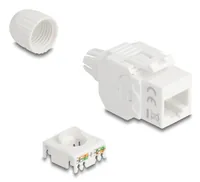 Delock Keystone-Modul RJ45 Buchse zu LSA Cat.6A UTP 180° - Modultyp: Keystone - Anschluss Front: Buchse RJ-45 - Anschluss Rück: LSA - Medientyp: Netzwerk - Schirmung: Nein - Detailfarbe: Weiss