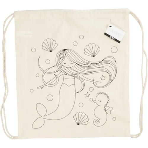 Creativ Company Turnbeutel 37 x 41 cm, Natur, Meerjungfrau, 1 Stk. - Material: Baumwolle - Detailfarbe: Nature - Textil-Art: Turnbeutel