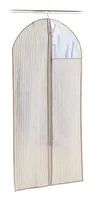 Zeller Present Kleiderschutzhülle Stripes, Vlies, 59 x 119 cm, Braun - Breite: 59 cm - Vakuumierfähig: Nein - Höhe: 119 cm - Verpackungseinheit: 1 Stück - Material: Kunststoff