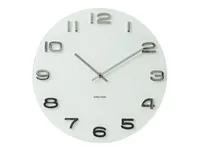 KARLSSON Wanduhr Vintage Round 35 cm, Transparent - Form: Rund - Detailfarbe: Transparent - Uhrtyp: Analog - Funksignal: Nein - Funktionen: Zeit - Detailmaterial: Glas