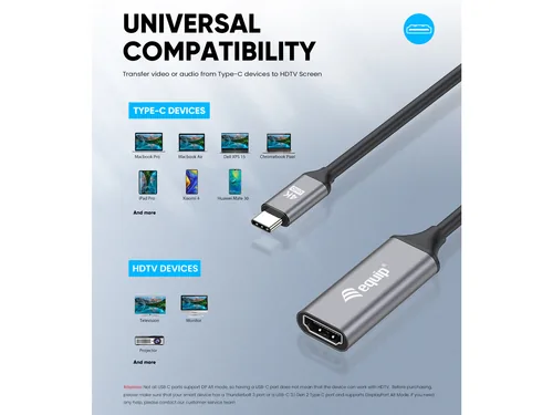 Equip Adapter USB-C->HDMI2.0 StBu 4K 60Hz 0.15m PVC