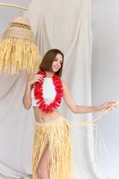 Partydeco Halskette Hawaii 120 cm, Dunkelrosa - Packungsgrösse: 1 Stück - Produkttyp: Halskette - Material: Polyester - Detailfarbe: Dunkelrosa - Motto: Sommer