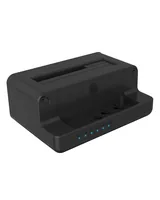 ICY BOX Docking- und Klonstation IB-2914MSCL-C31 - Card Reader: Kein - Datenanschluss Seite A: USB Typ A - USB Type-C - Stromversorgung: Externes Netzteil - Detailfarbe: Schwarz - Speicherschnittstelle: SATA III (6Gb/s) - Festplatten Formfaktor: 3.5 - 2.5