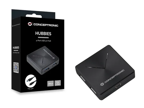 CONCEPTRONIC 4-Port Hub USB-A3.0Mini-B ->4xA3.0 o.Netz. sw