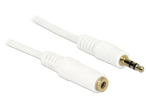 Klinkenverlängerungskabel 3,5 mm 3 Pin Stecker > Buchse 0,5 m weiß