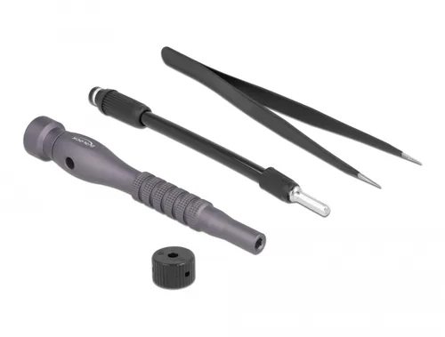 Delock Werkzeugset Präzisions Schraubendreher 106-teilig - Zubehörtyp Mobiltelefone: Reparatur-/Werkzeugset - Detailfarbe: Schwarz