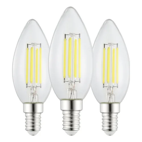 EGLO Leuchten Lampe 2.2W E14 Kerze 3er Pack Warmweiss (WW) - Energieeffizienzklasse: A - Lampensockel: E14 - Protokoll: Ohne - Smart Home: Nicht kompatibel - Farbtemperatur Kelvin: 2700 K - Gesamtleistung: 2.2 W