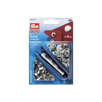 Prym Druckknöpfe Anorak 15 mm, 10 Stück - Detailfarbe: Silber