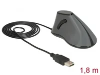 DELOCK ergonom. Maus vertikal optisch 5-Tasten 1.8m Kabel