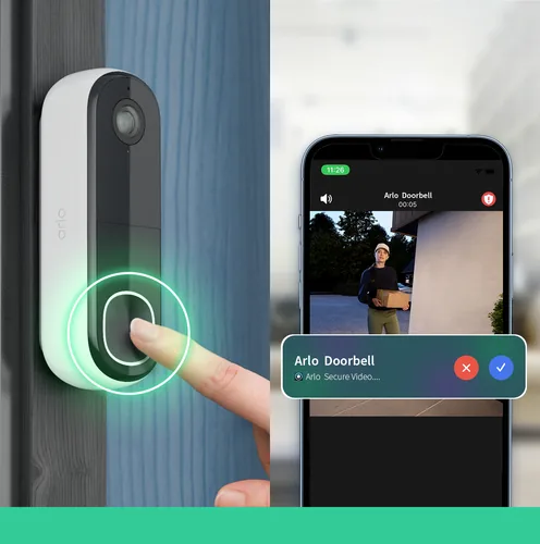 Arlo Kabellose Video-Türklingel inkl. Türgong - App kompatibel: Ja - Typ: Videotürstation - Produktserie: Arlo - Anzahl Ruftasten: 1 - Integrierte Kamera: Ja - Stromversorgung: Akkubetrieb