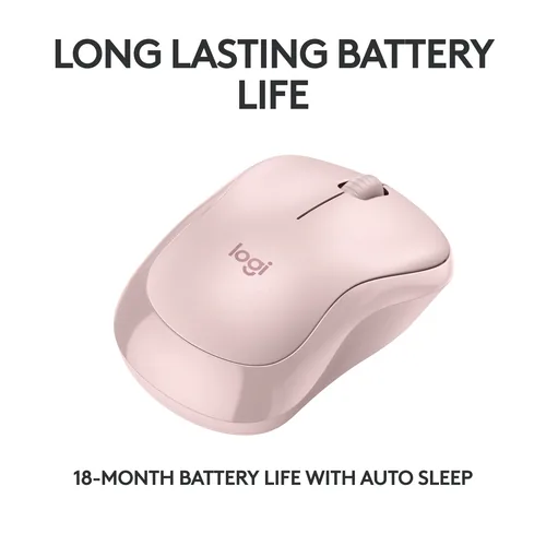 Logitech Maus M240 Silent Bluetooth - Maus-Typ: Mobile - Maus Features: Silent-Tasten - Scrollrad - Bedienungsseite: Universal - Detailfarbe: Pink - Rosa - Verbindungsart: Kabellos - Schnittstelle: Bluetooth