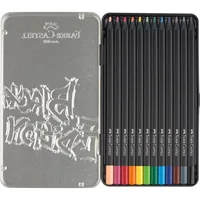 FABER-CASTELL Farbstifte Black Edition 116413 12 Farben, Metalletui