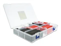 Delock Schrumpfschlauch 520-Set Sortimentskoffer rot/schwarz - Detailfarbe: Rot - Schwarz - Länge: 0.1 m - 0.05 m - Durchmesser: 3 mm - 6 mm - 13 mm - 25 mm - Material: Polyethylen (PE)