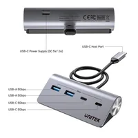 UNITEK ALUMINIUM USB-C HUB 2X USB-A 2X USB-C 5GBPS