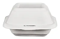 Weita Hamburger-Box 50 Stück, Weiss - Detailfarbe: Weiss - Materialtyp: Pflanzliche Faser - Material: Zuckerrohrpulpe (Bagasse) - Verpackungseinheit: 50 Stück