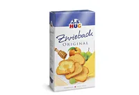HUG Zwieback 250 g - Produkttyp: Zwieback - Nährwertangabe pro: 100 g - Energiegehalt (in kj): 1788 KJ - Energiegehalt (in kcal): 424 Kcal - Fett: 7.7 g - Davon gesättigte Fettsäuren: 0.8 g