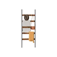 VASAGLE Leiter mit 5 Sprossen 65 x 178 cm, Braun/Schwarz - Eigenschaften: Keine Eigenschaft - Zertifikate: Keine Zertifizierung - Breite: 65 cm - Höhe: 178 cm - Tiefe: 5 cm - Detailfarbe: Braun - Schwarz