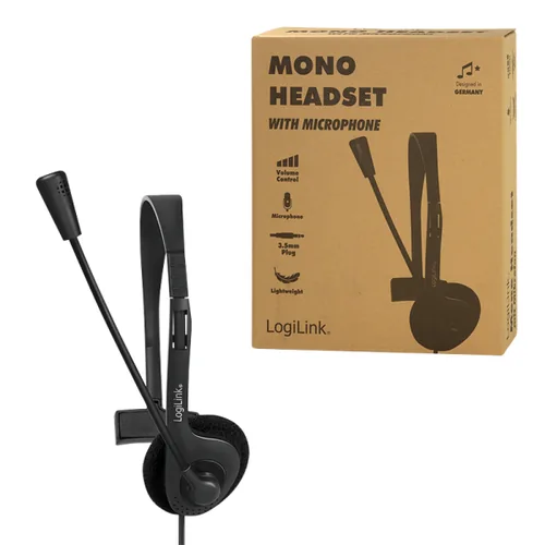 LogiLink HS0054 headphones/headset Wired Head-band Office/Call center Black