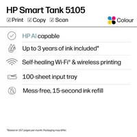 HP Smart Tank 5105 All-in-One Printer Thermal Inkjet A4 4800 x 1200 DPI 12 Seiten pro Minute WLAN